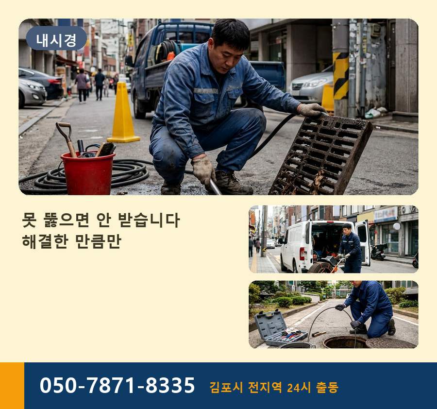 김포시 구래동 변기막힘 당일 처리 현장 작업 사진 - 배관해결사