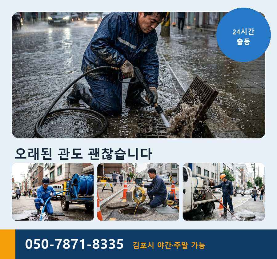 김포시 대곶면 싱크대막힘 당일 처리 현장 작업 사진 - 배관해결사